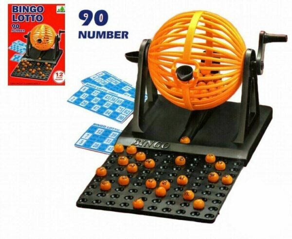 Bingo Lotto Traditional Family Kids Game Revolving 90 Number Balls Fun Activity(ar translation)