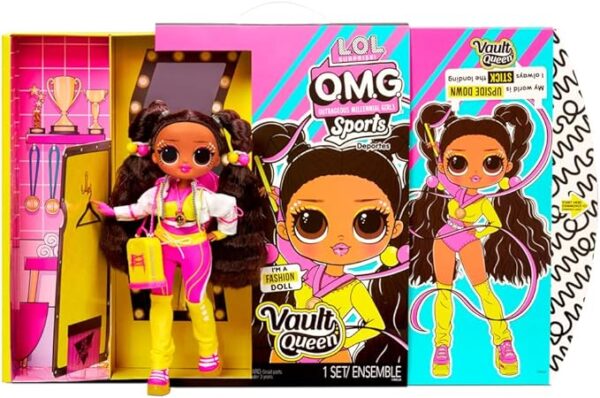L.O.L. Surprise! OMG Sports Vault Queen Artistic Gymnastics Fashion Doll with 20 Surprises Including Sparkly Accessories & Reusable Playset, Posable - Gift for Kids, Toys for Girls Boys Ages 4 5 6 7+(ar translation)