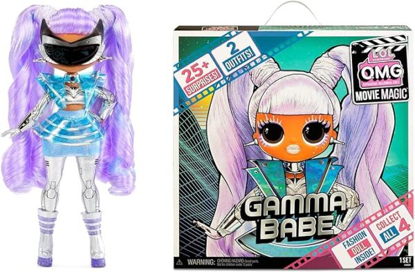 LOL Surprise OMG Movie Magic Gamma Babe Fashion Doll - 25 Surprises, 2 Outfits, 3D Glasses, Accessories, Playset, Ages 4-7+
