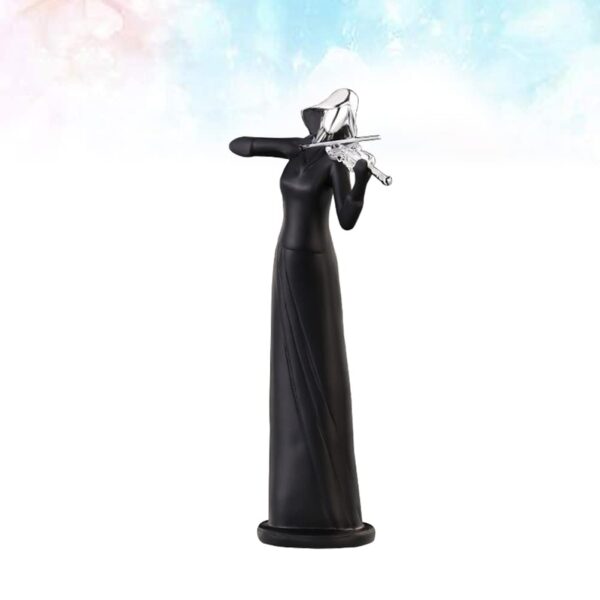 NEECS Sax Player Statue, Creative Resin Jazz Band Sculptures, Long Lasting Saxophone Player Ornaments, Trumpet Player Figures with Unique Design, Jazz Lovers Collectibles for Living Room, Bedroom ,Silver