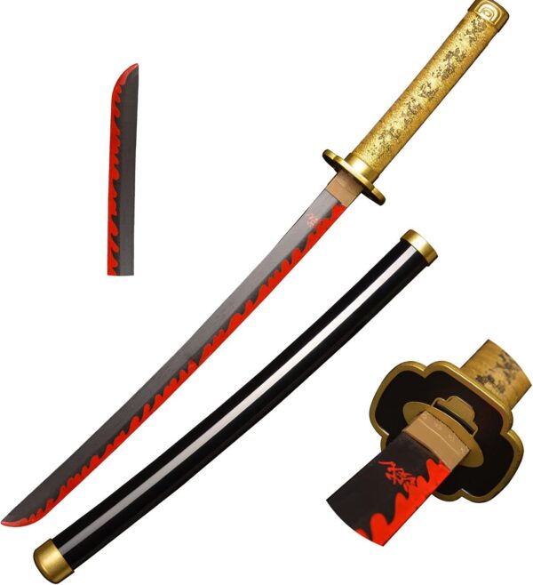 Katana Wooden Sword Cosplay Prop for Kids Fans Black